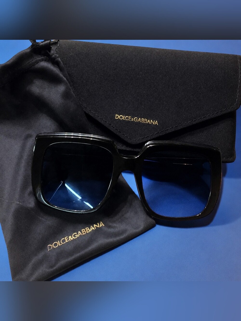 Dolce & Gabbana Black Gradient  Sunglasses. New With Case & Pouch DG 4414-F
